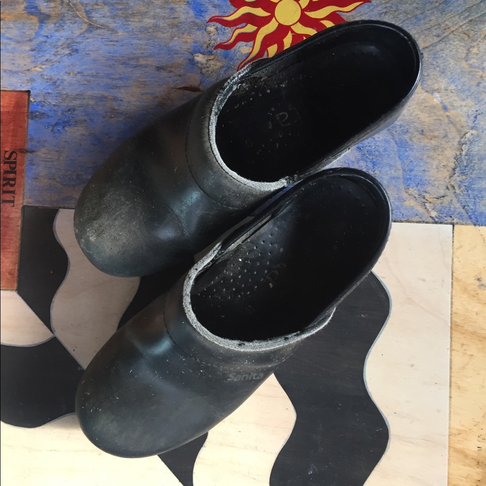 Sanita black clogs